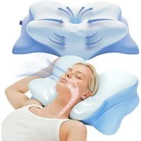 UE Stock Nackenkissen Derila Ergonomisches Nackenkissen Memory Foam 54x36x12 cm Kopfkissen, für besseren Schlaf und erholsame Nächte