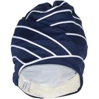 Fashy Badekappe Badehaube Badekappe Bademütze Marine Blau mit Weißen Paspeln Fashy