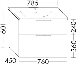 Burgbad Waschtischunterschrank System 30 Preisgruppe 1 Aqua 601x760x450 Nussbaum Dekor Smartline WZDJ076F6330