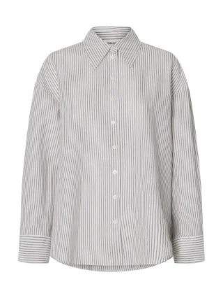 selected women - SLWCLEO OVERSIZE LINEN BLEND SHIRT NOOS Bright White - Gr. - 42
