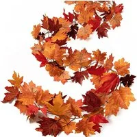 Kunstranke Herbst Girlande Ahornblätter, Ahornblatt Kürbis Herbstkranz, Sorvyzxn, Halloween Girlande Dekorationen für Tisch Kamin Fenster Außenbereich