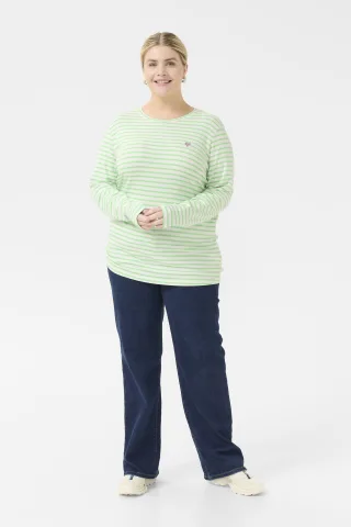 Langarm-Shirt Regular fit white green