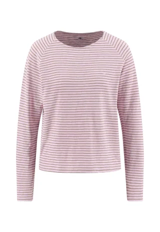 FYNCH-HATTON - LONGSLEEVE STRIPE SLUB STRUCTURE cream rose - Gr. - S