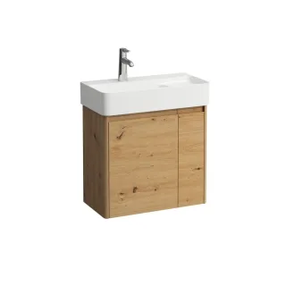 LAUFEN Waschtischunterschrank BASE 2.0 294x572x515 2 Türen m. Griffmulde li f.WT H815285 wildeiche, H4113831082671