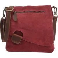 LECONI Umhängetasche Handtasche Ledertasche Damen Schultertasche Echt Wild-Leder LE3027, Überschlag & Reißverschluss – viele Fächer & Farben – 29 × 29 × 6 cm