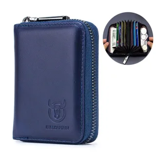 BULLCAPTAIN Genuine Leather Wallet for Men Multi Card Slot ID & Credit Card Bag Rfid Protection Card Holder Multifunctio