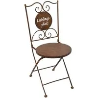 Levandeo® Gartenstuhl, Stuhl Gartenstuhl H89cm Klappstuhl Garten-Deko Rot Rostoptik