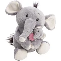 Nici Kuscheltier Little & Me, Elefant 20 cm mit Kind 6 cm, 2in1: Kuscheltier Mama mit Kuscheltier Baby