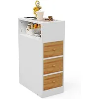 JEOBEST Nachttisch Nachttische mit 4 Etagen Stauraum, (1-St)Schmaler Beistelltisch,für Schlafzimmer,Wohnzimmer,Moderner Stil