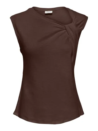 JDY - JDYAMY S/L KNOT TOP JRS Chicory Coffee - Gr. - S