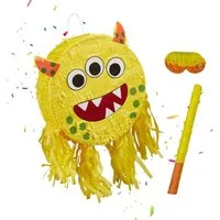 relaxdays Pinata Set Monster mit Stab und Maske