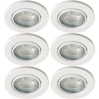 TRANGO LED Einbauleuchte, Dimmfunktion, 6er Set 6729-066G6KSDAK LED Deckenstrahler in Weiß matt Rund inkl. 6x 5 Watt 3-Stufen dimmbar GU10 LED Leuchtmittel 6000K Tageslichtweiß (kaltweiß), Einbaustrahler, Einbauspot, Deckenleuchte, Deckenspots