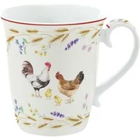 EasyLife Tasse Country Life, Porzellan, Spülmaschinengeeignet, Mehrfarbig, Hühner, H: 9.5cm