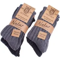 BRUBAKER Kuschelsocken warme dicke Alpaka Socken (Set, 4-Paar, mit Alpakawolle) Wintersocken für Damen und Herren
