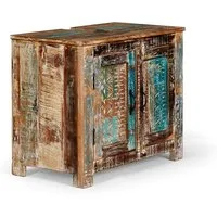 massivum Waschbeckenunterschrank Blue Lagoon, aus farbigen Massivholz Mango
