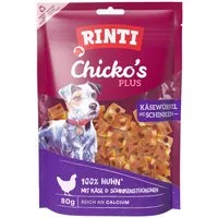 Rinti Chicko Plus Käse-Schinken-Würfel 80 g - 12 Stück, für: Hund