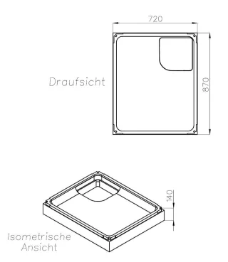 Neuesbad Wannenträger für Kaldewei Superplan NEU 75x90x2,5 SD 25753