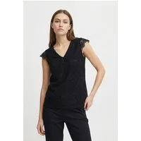 pieces Spitzentop PCOLLINE SL LACE V-NECK TOP WVN NOOS