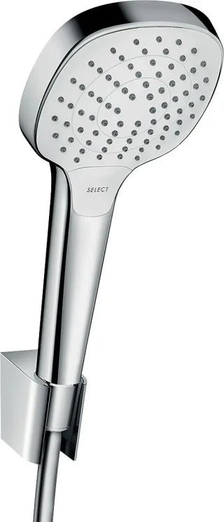 Hansgrohe Brausehalterset Croma Select E 110 Vario EcoSm mit Brauseschlauch weiß/chrom,28091400 28091400
