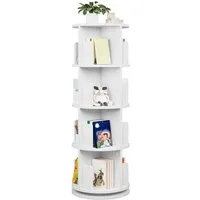 EUGAD Bücherregal, 1-tlg., drehbar, 4 Ebenen 16 Fächer, Standregal