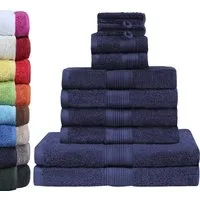 GREEN MARK Textilien Handtuch Set 10er-Set Premium Frottier Handtuch-Set, 100% Baumwolle (Set, 10-St), 4X Handtücher, 2X Duschtücher, 2X Gästetücher, 2X Waschhandschuhe