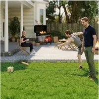 SPORTNOW Spiel mit 12 Skittles, 1 Stock, Transportbox, Wurfspiel, für Familie Gruppen Garten Picknick, Strand, Freizeit