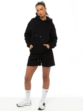 Enzo Womens Oversized Hoodie Trainingsanzug mit Shorts