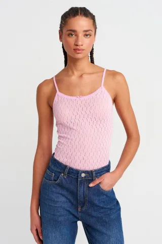 Strukturierte Crop-Top-Bluse mit Schleifendetail