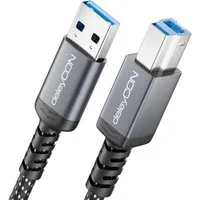 deleyCON 1,5m USB3.0 Druckerkabel Scannerkabel Datenkabel USB-A zu USB-B USB-Kabel