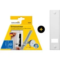 SCHELLENBERG Einlass-Gurtwickler Unterputz, inkl. Abdeckplatte weiß, Set, 1-tlg., 18,5 cm Lochabstand für das Rollladensystem Maxi