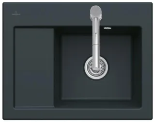 Villeroy & Boch Einbauspüle Subway 45 Compact 331301 650x510mm IB re aus Keramik Almond cplus, 33130 331300AM