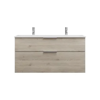 Burgbad Mineralguss Waschtisch-Set Eqio Eiche Dekor Flanelle/Alpinweiss, SEYV122F2632C0001 SEYV122F2632C0001