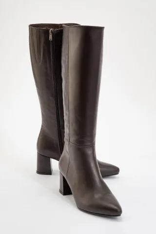 Sejas Leder Blockabsatz Knieholer Stiefel (Damen)