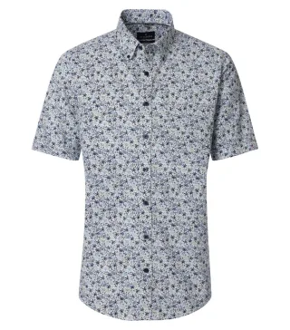 CASAMODA - Kurzarmhemd Casual Fit blau - Gr. - 3XL