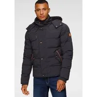 Bruno Banani Steppjacke Winterjacke mit Fellimitat und abnehmbarer Kapuze