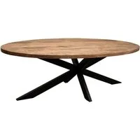 bene living Esstisch Massivholztisch Avola - oval 180 x 90 cm - Mangoholz - Gestell Kreuz-F, Massivholz - Kreuz-Gestell - Esszimmer - Wohnzimmer - Büro