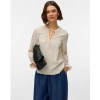 Vero Moda Blusenshirt VMMILLIE LS TOP WVN GA mit Bindedetail