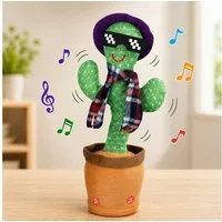 Haushalt International Dekofigur Sprechender Kaktus Spielfigur Spielzeug Lila Hut (Stück, 1 St., Packung), 33x11cm, Tanzend, Singend, Sprechfunktion