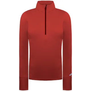 Brooks Dash 1/2 Zip Damen Dunkelrotes Lauftop
