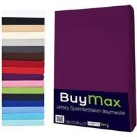 Buymax Spannbettlaken Buymax Jersey aus 100% Baumwolle, Jersey, Gummizug: Rundumgummi, (1 Stück), Pflegeleicht und Atmungsaktiv in Verschiedenen Farben und Größen