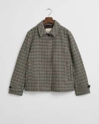 GANT - Karierter Kurzmantel aus Wollmischung - Gr. - S