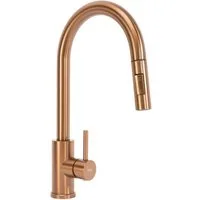 wohnwerk.idee Küchenarmatur ausziehbar Wasserhahn Küche Gold Matt Gebürstet Kupfer Schwarz Chrom