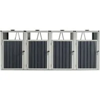 pro.tec Mülltonnenbox, »Tarbek« Mülltonnen Verkleidung für 4 Tonnen 240 L Stahl Anthrazit
