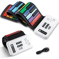 Youyijia Entertainer-Keyboard 49 Tasten Rollpiano Aufrollbare Tragbar 8 Töne 6 Pädagogische Demo