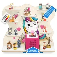 stadtecken Kinderregal Musikbox Regal - Holzregal geeignet für die Toniebox, Passend für ca. 50 Tonies
