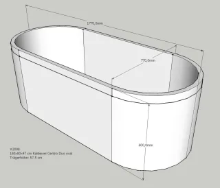 Neuesbad Wannenträger für Kaldewei Centro Duo oval Nr.128 180x80 oval SW11137
