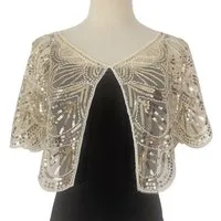 Zaewry Modeschal Retro Schal Umschlagtücher für Abendkleider Stola, für Hochzeit Party Gatsby Kostüm Accessoires