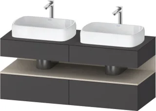 Duravit Qatego Konsolenwaschtischunterbau wandhängend Graphit Matt 1400x550x600 mm - QA4767083490000 QA4767083490000