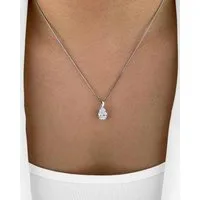 DANIEL CLIFFORD Kette mit Anhänger 'Violette' Damen Halskette Silber 925 Kristall Anhänger Tropfen (inkl. Verpackung), größenverstellbare Silberkette 40cm - 45cm, Collier mit Kristall