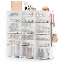 COSTWAY Schuhregal, Schuhschrank mit 12 Fächern für 48 Paar Schuhe DIY